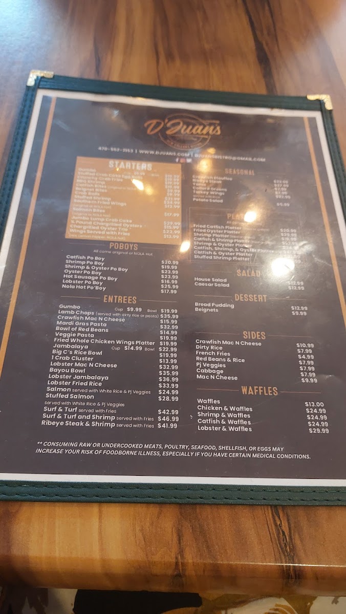 Menu D'juan's Bistro-7